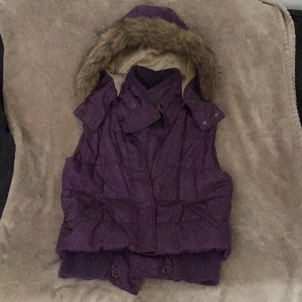 Vest with Faux Fur detachable hood